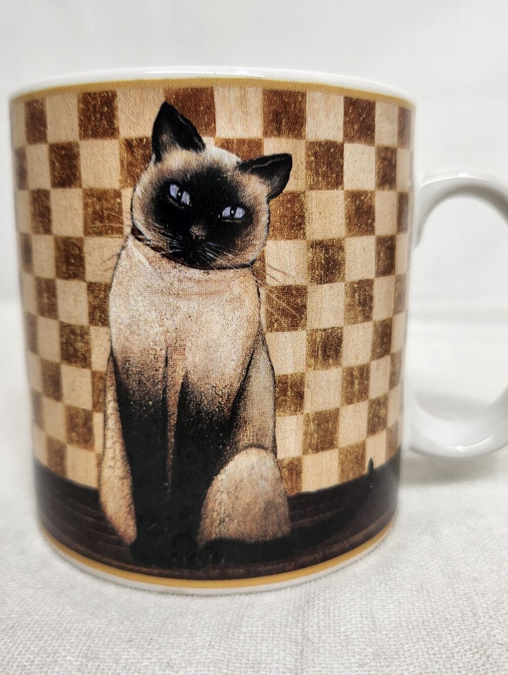 David Carter Brown Siamese Country Kitties Cat Farm Coffee Mug Cup
